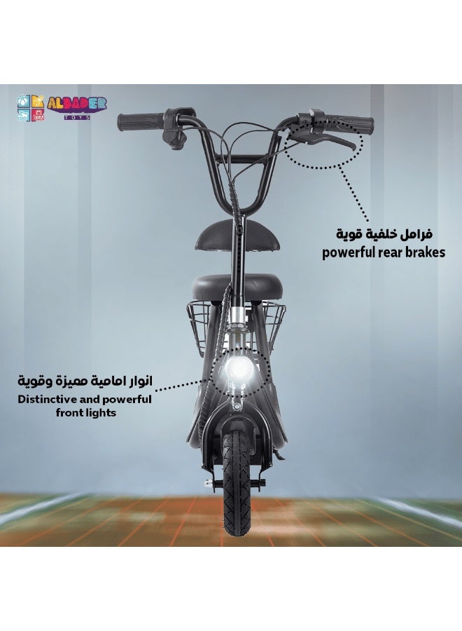 AL BADER Electric Scooter 36V Battery, Scooter for Kids with Rear Basket, Kick scooter with Front LED Light, 3 Speeds Rear Brake, 80KG Load for Boys and Girls Ages 6 to 12 - Image 3